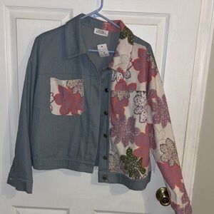 New Emily Wonder Multicolor Floral Jean Jacket